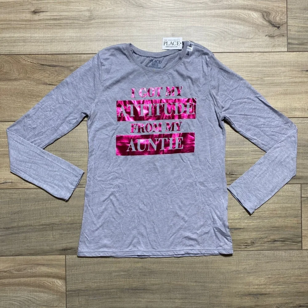The Childrens Place Girls I Got My Attitude From My Auntie Long Sleeve‎ Tee XL